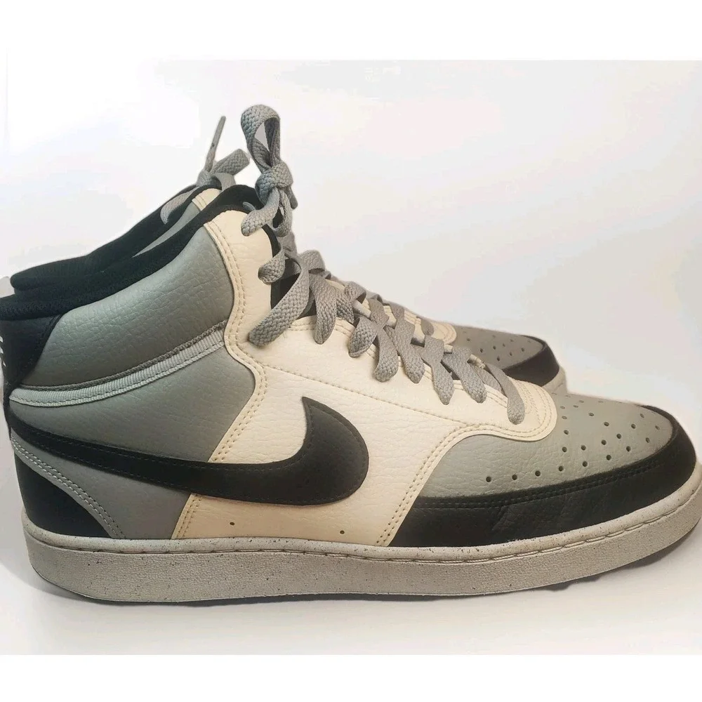 Men's Nike Court Vision Mid NN Lt Smoke Grey/Black-Sail Size‎ 9 Basketball